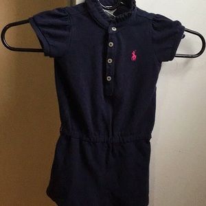 Ralph Lauren Girls 12 mo. Navy Blue One Piece Short Romper
